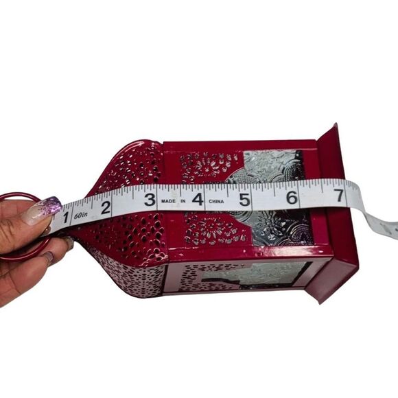 GlobeIn Small Hanging Lantern - Maroon - Picture 14 of 14